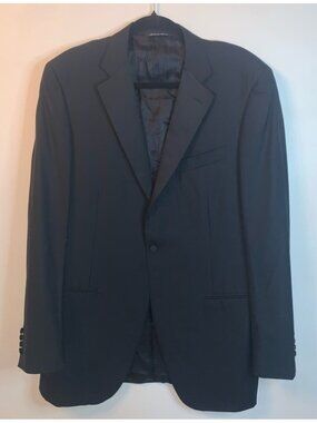 Canali Black 100% Pure Wool Blazer
